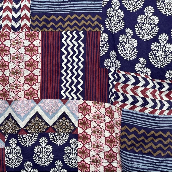 J. Jill Pure Women Top Small Organic Cotton Patchwork Boxy Half Sleeve Lagenlook - Picture 5 of 8